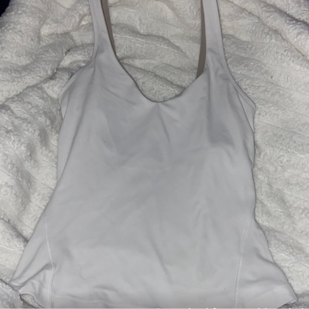 white lululemon align-waist length tank
